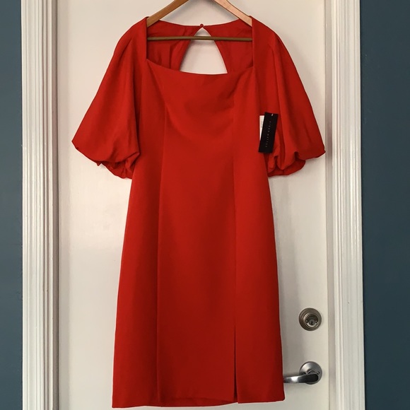 Aidan Mattox Exaggerate Puff-Sleeve Cocktail Dress - Picture 4 of 14